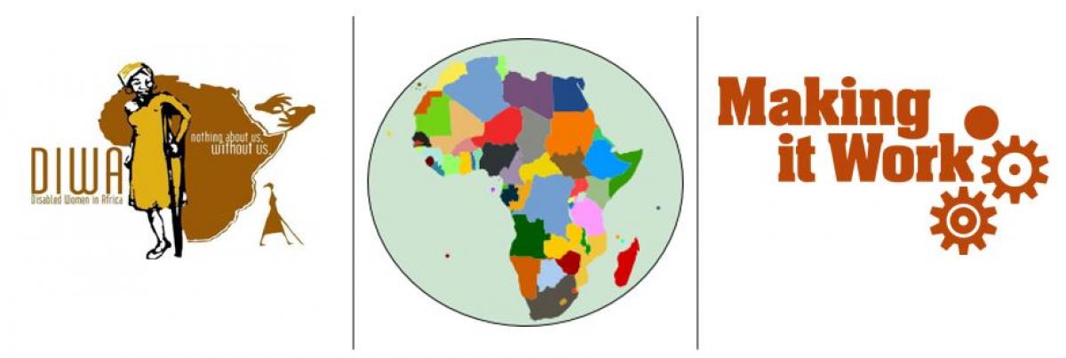 Logo de DIWA avec logo de MIW et carte de l'Afrique