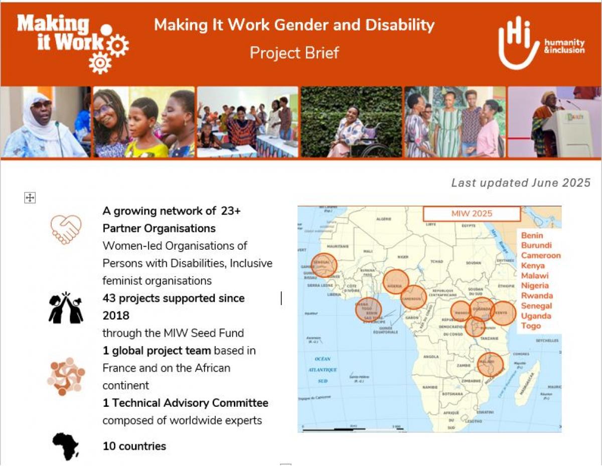 Aperçu - Project Brief avec carte de l'Afrique et pays d'intervention de MIW 
