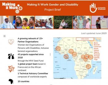 Overview- Project Brief avec carte de l'Afrique et pays d'intervention de MIW 